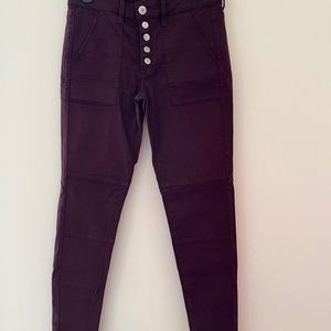 Button fly stretch pants